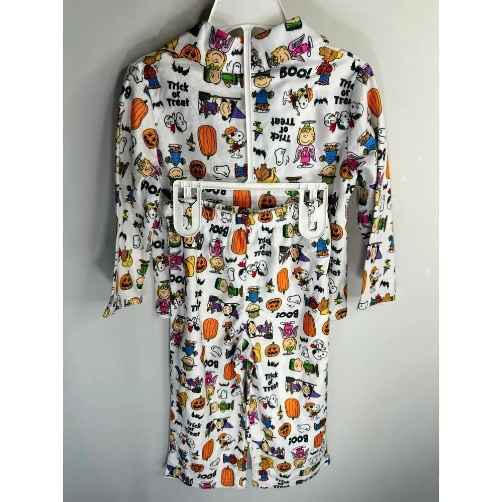 Peanuts Halloween Button down Pajamas‎ Two Pieces Set 3T NWT